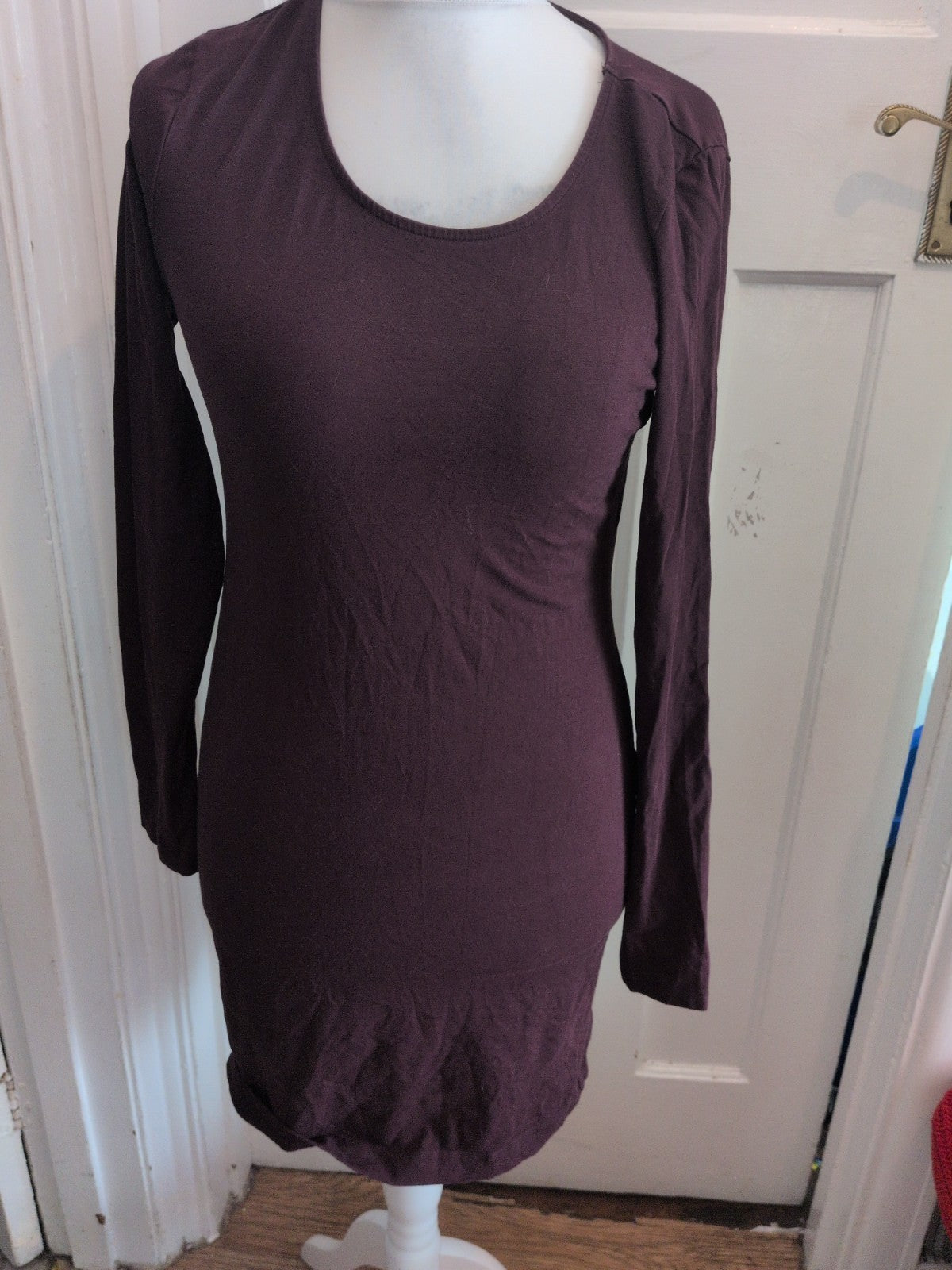 H&M Basics Medium Dark Purple Long Sleeve Dress