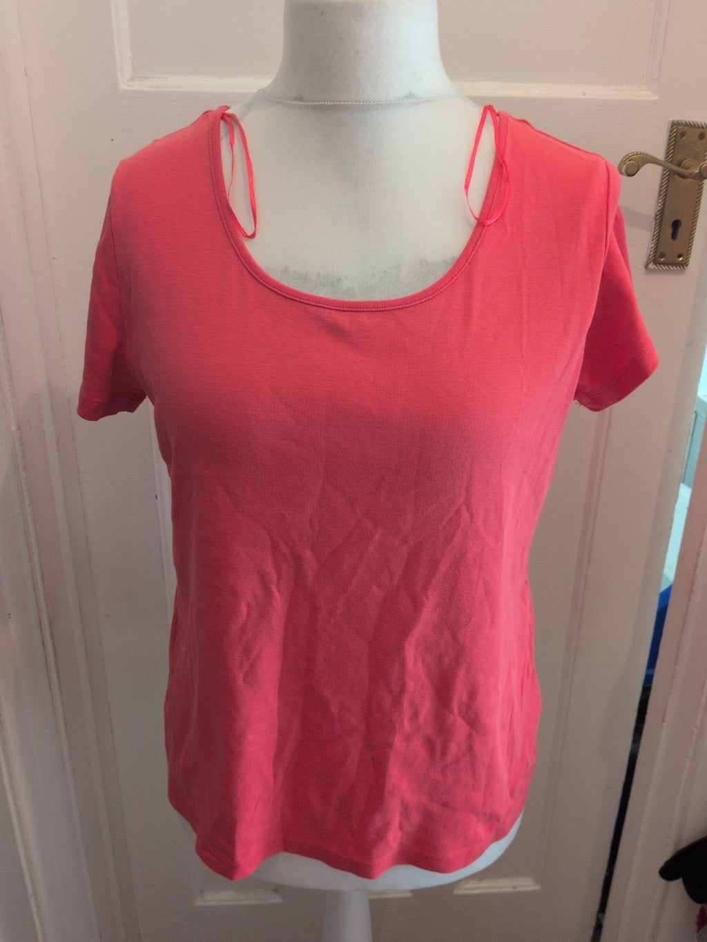 Marble 3 Reddish Pink Short Sleeve Blouse/T-shirt
