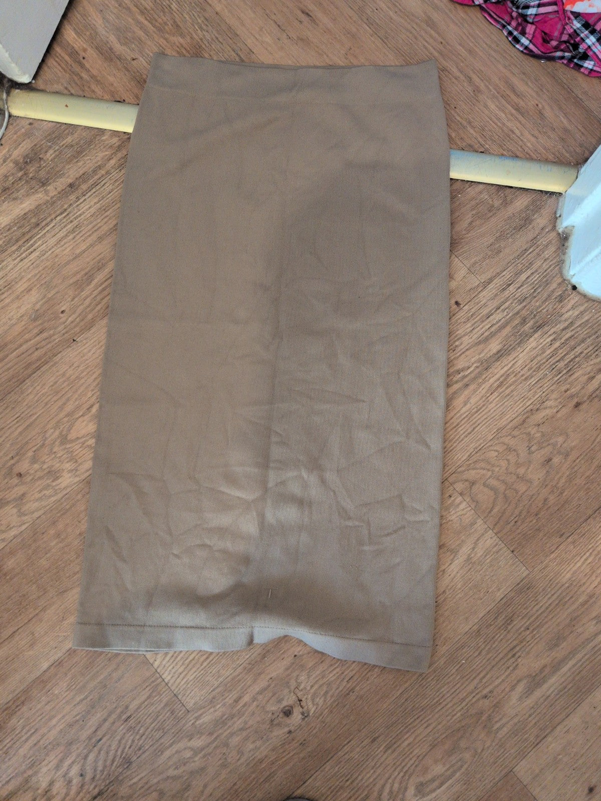 Primark 14-16 Brown Stretch Midi-long Skirt Straight