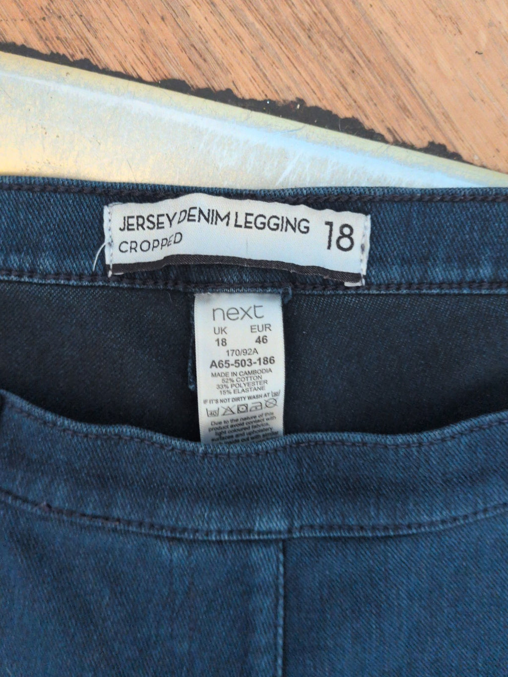 Ladies Next Size 18 Jersey Cropped Denim Jegging