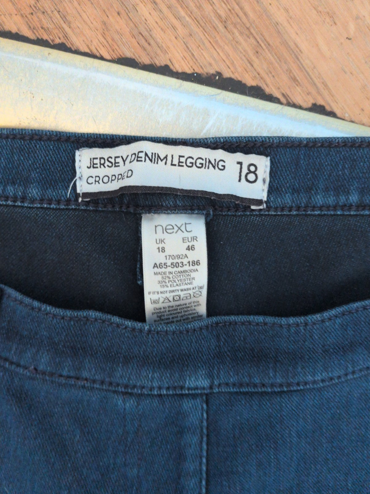 Ladies Next Size 18 Jersey Cropped Denim Jegging