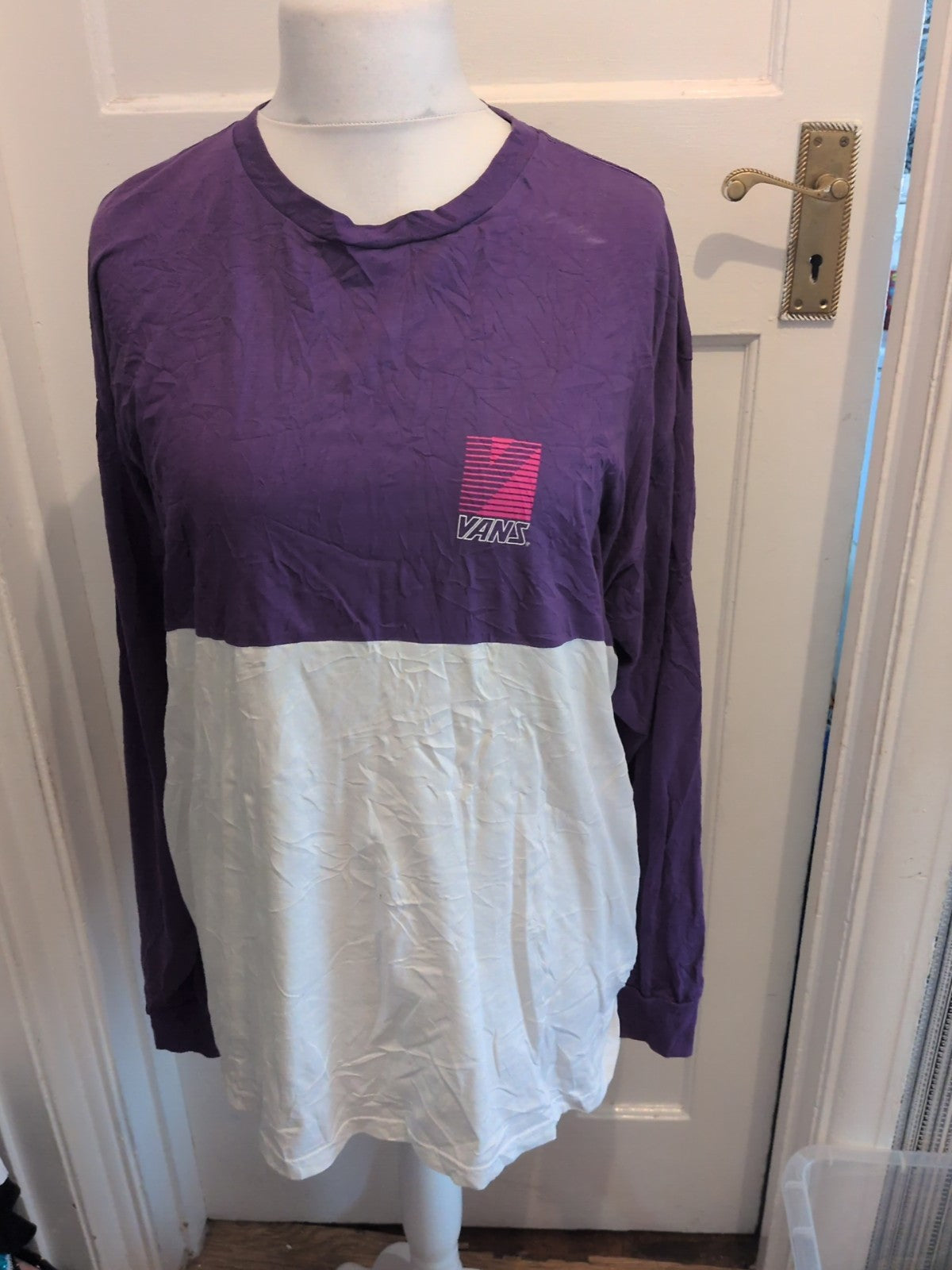 Vans XL Purple And White Long Sleeve T-shirt