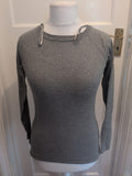 Ladies Miss Etam Size M Grey Long Sleeved Jumper Top