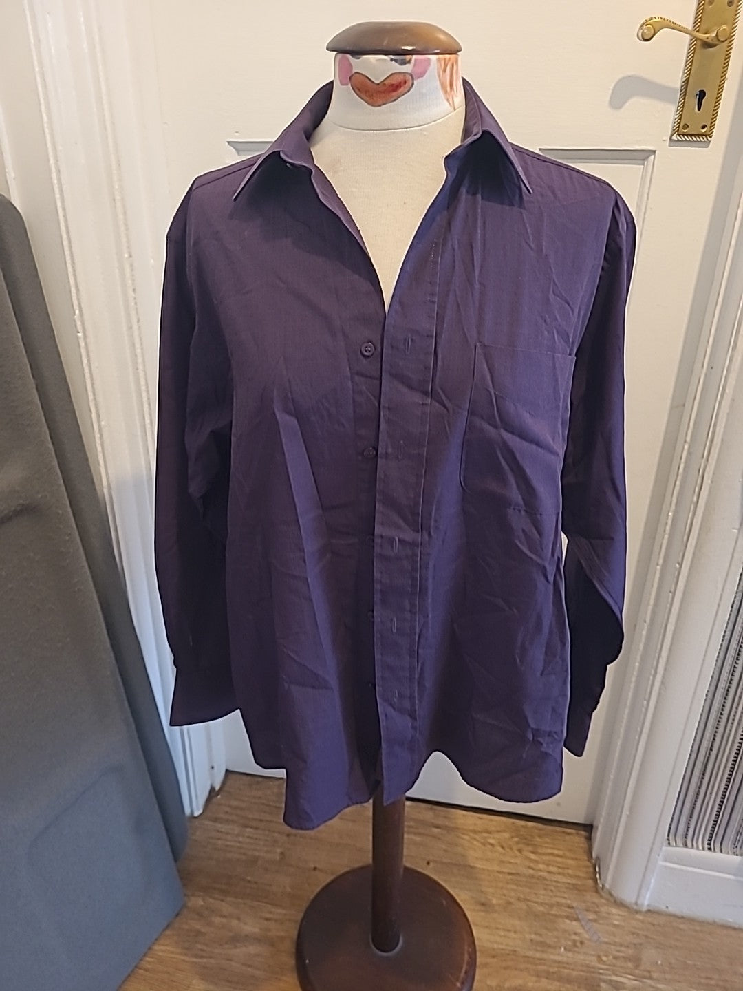 Mens Copperstone Size 15" Deep Purple Cotton Rich Shirt