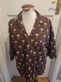 Mens H&M Size XL Brown Palm Tree Oversized Fit Shirt