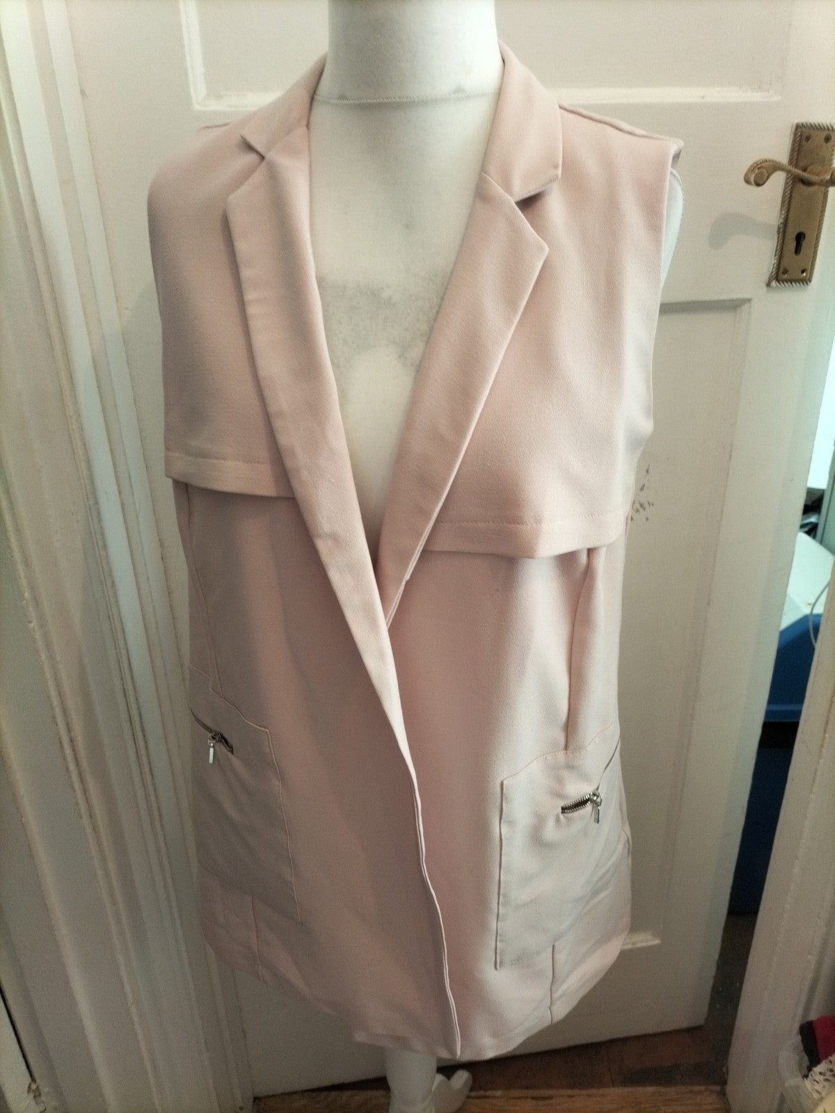 Primark 14 Pale Pink Sleeveless Blazer