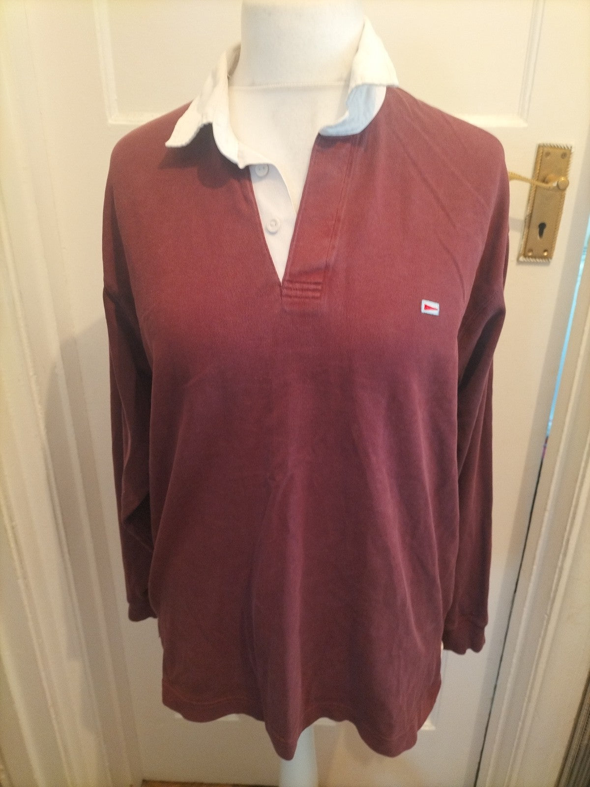 Mens Blue Harbour Size Small Berry Long Sleeved Polo
