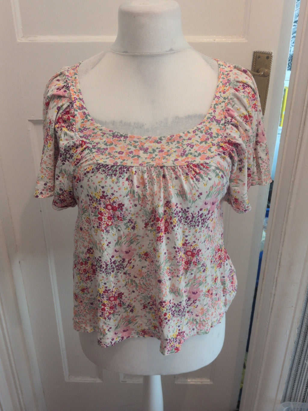 H&M Garden Collection Small Floral Short Sleeve Blouse