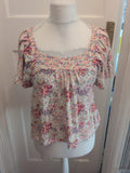 H&M Garden Collection Small Floral Short Sleeve Blouse