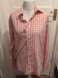 Mens Redherring Size 17" Pink And White Check Long Sleeve Shirt