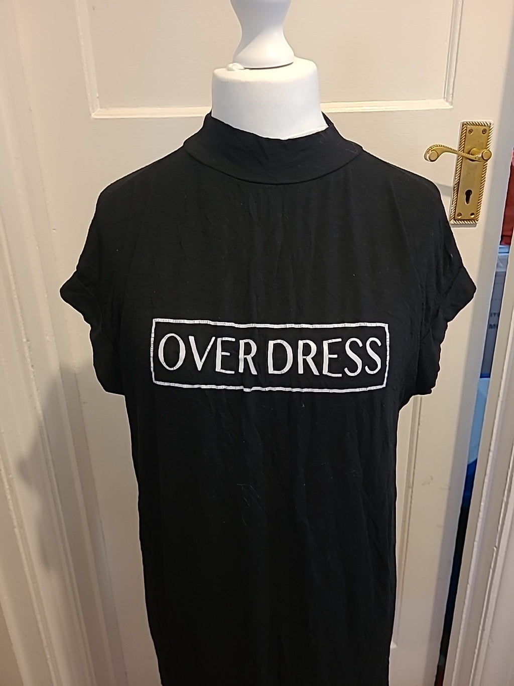 Ladies River Island Size 8 Black Short Sleeved Tshirt Dress