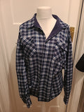 Mens Estrellas Size 3XL Black Navy Grey Check Fleece Lined Long Sleeved Shirt