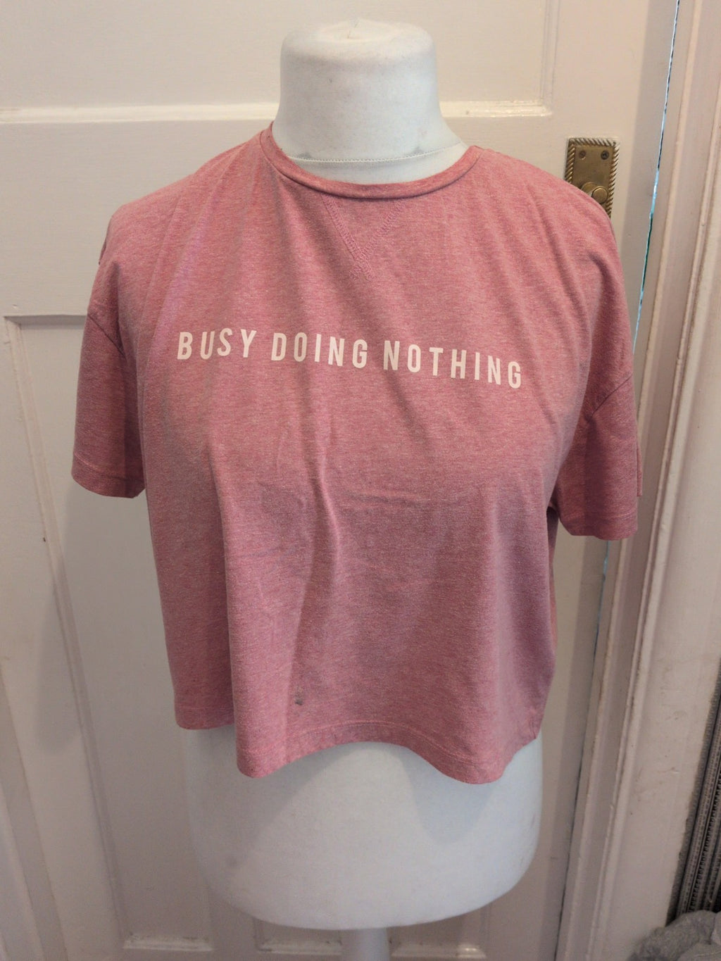 New Look Medium Pink Print Short Sleeve T-shirt( Small Mark On Front Hem)
