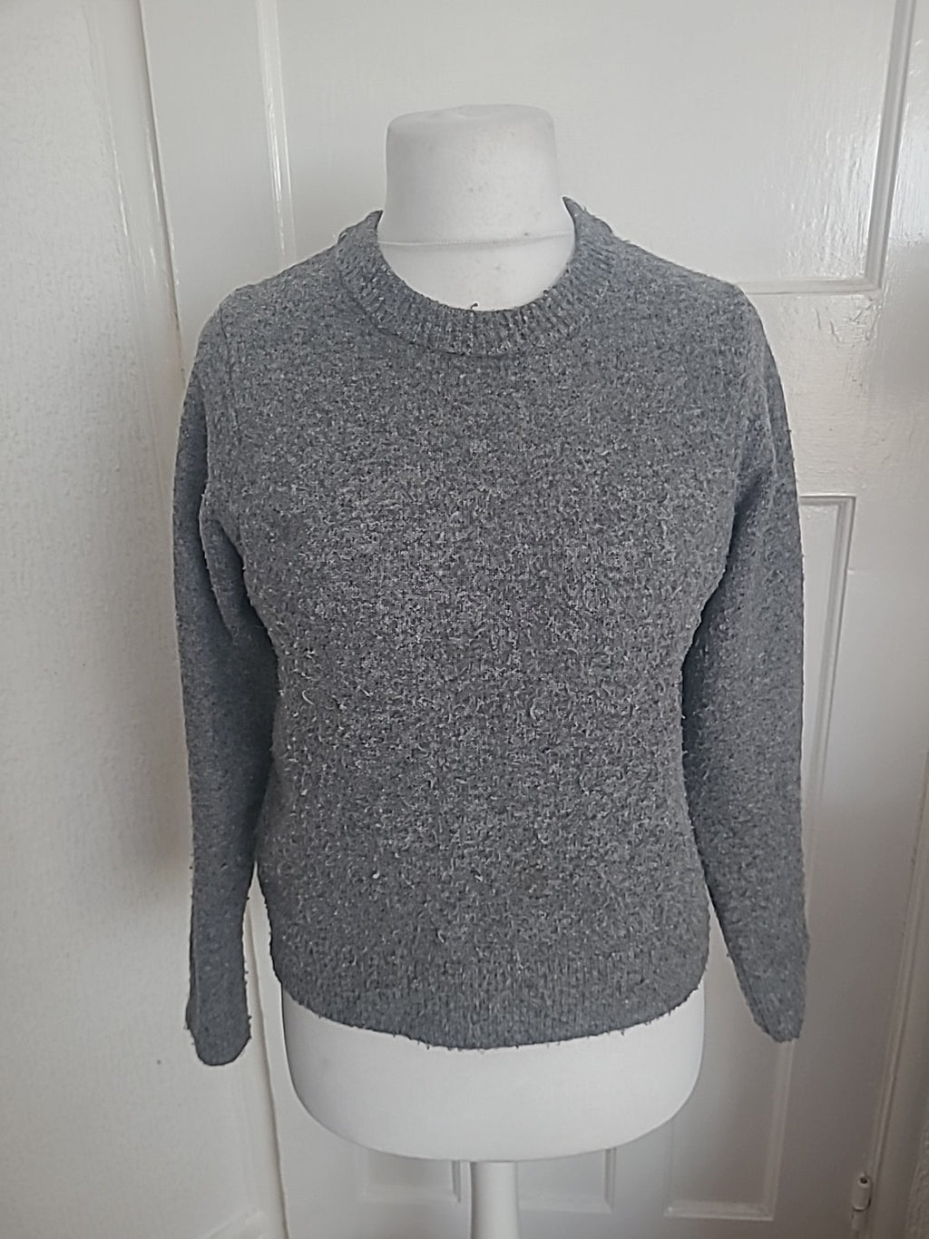 New Look 12 Grey Fluffy Pullover Jumper