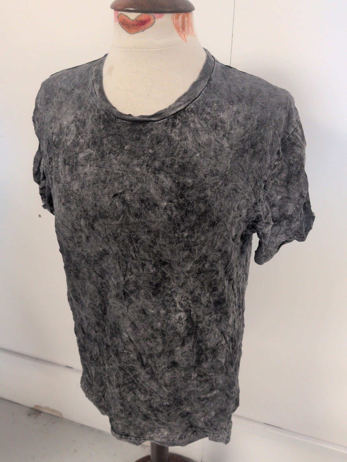 Ladies Size Medium Grey Dye Style Short Sleeve T-shirt