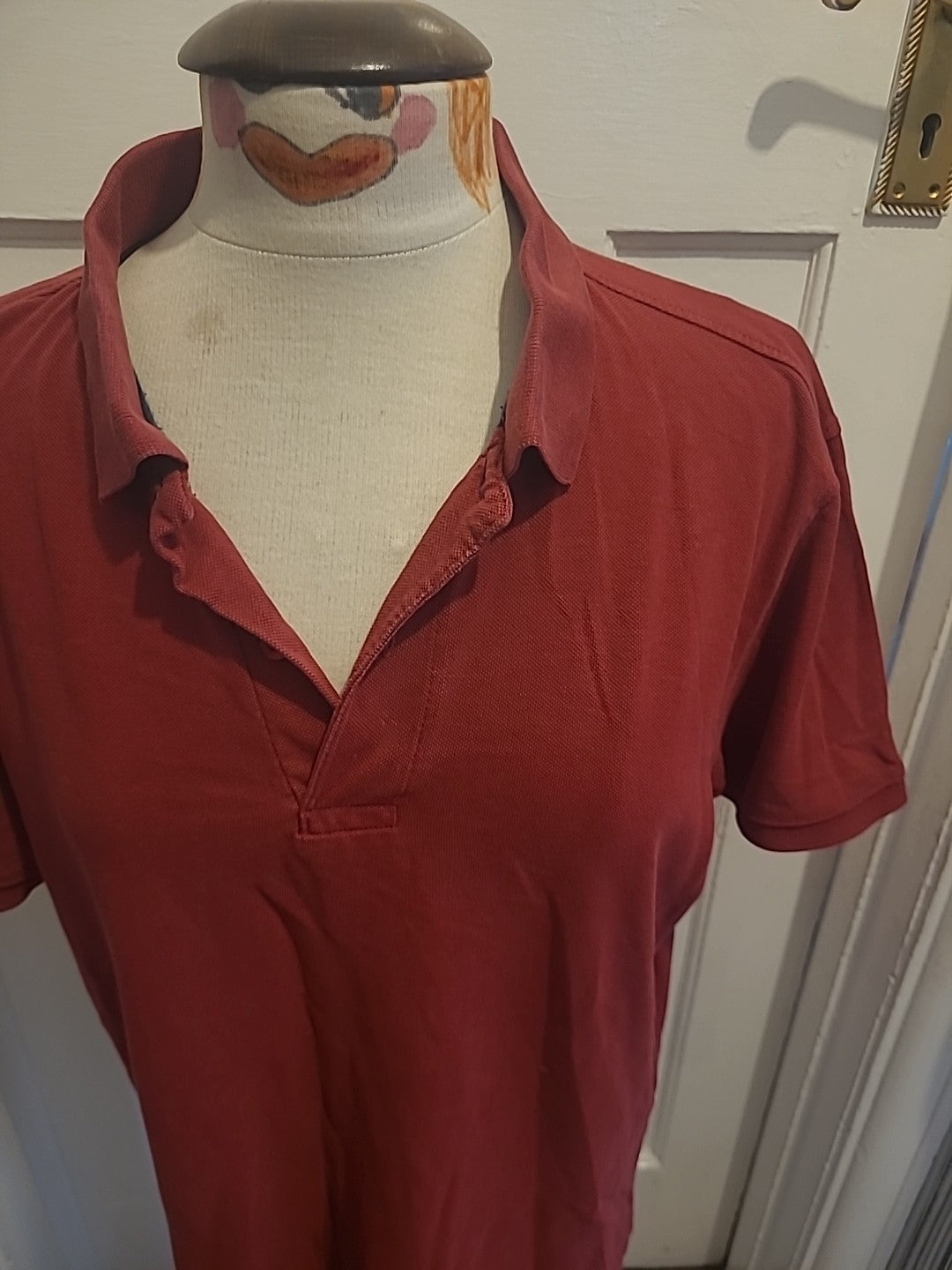 Mens Primark Size Large Red Short Sleeved Collered Polo