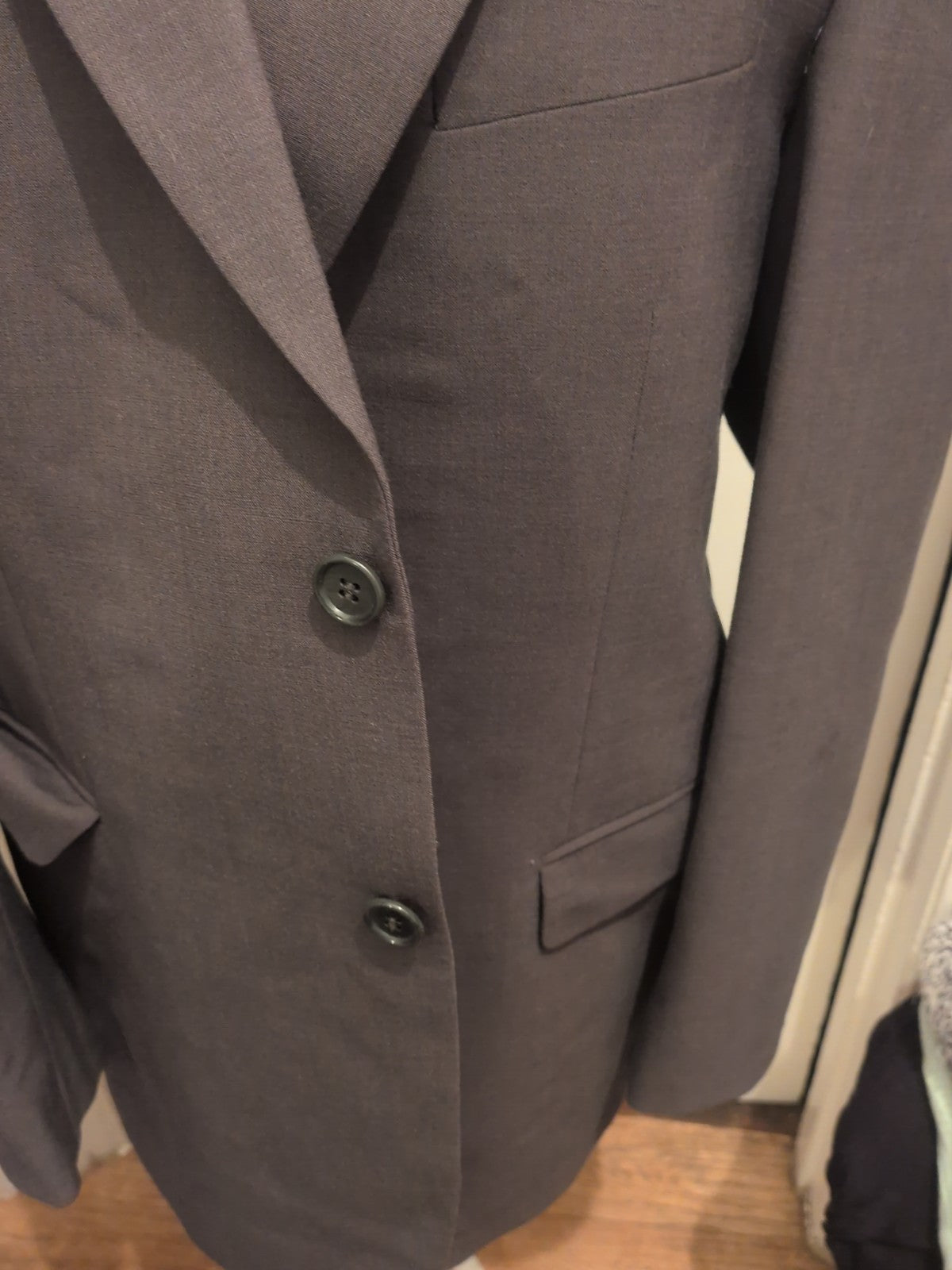 Mens Marks And Spencer Size 42 Medium Dark Taupe Grey Suit Jacket