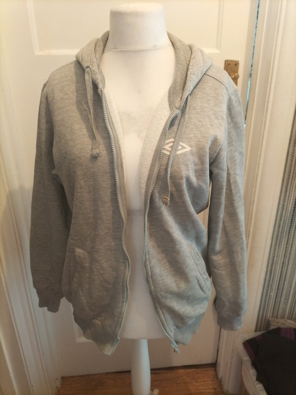 Umbro Medium Grey Full Zip Hoodie Couple Small Marks