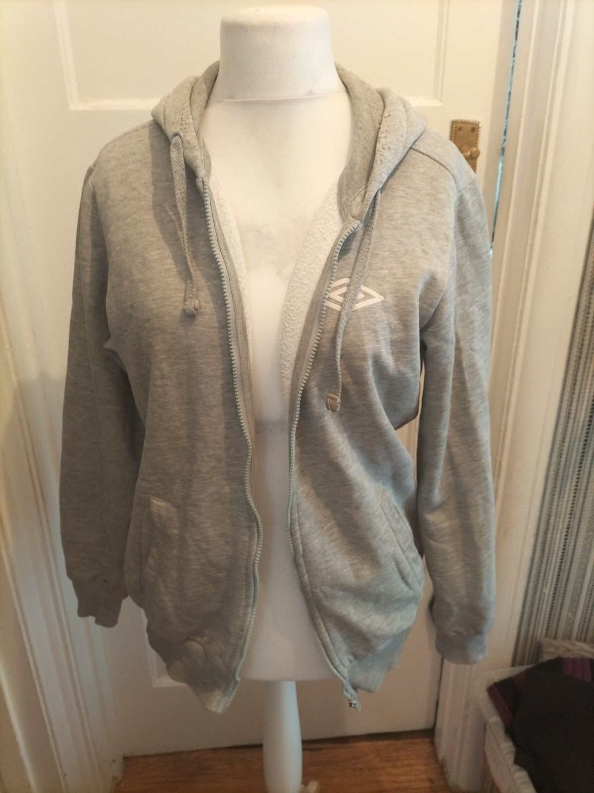 Umbro Medium Grey Full Zip Hoodie Couple Small Marks