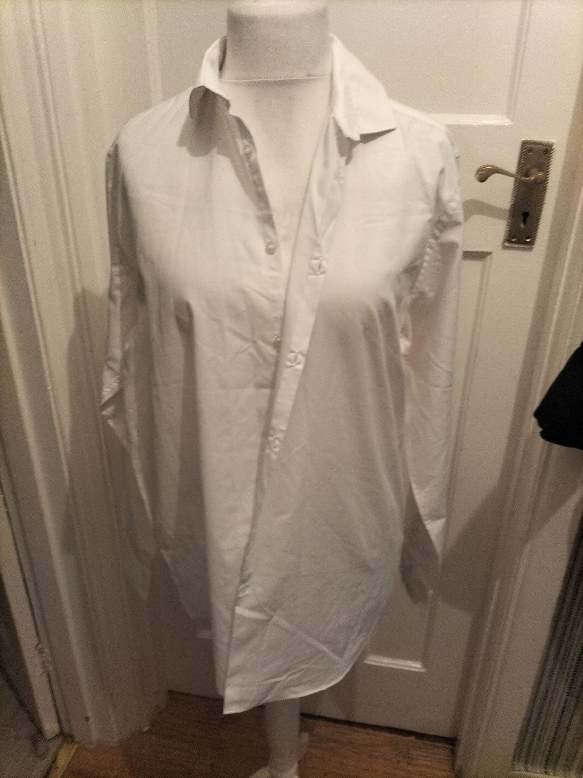 Mens Primark Size 16.5 White Reg Fit Long Sleeved Shirt