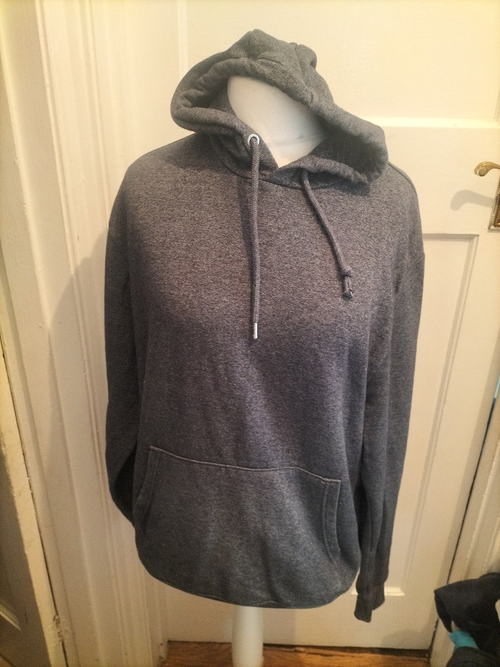 George Large Grey Navy Fleck Pullover Hoodie
