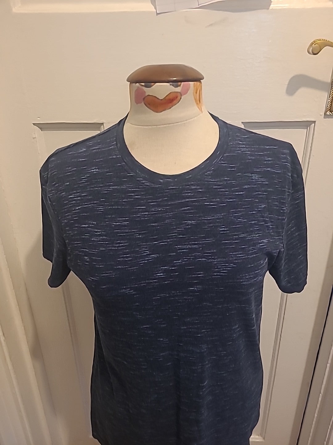 Mens Tu Man Size Small Navy Blue Fleck Short Sleeved Tshirt