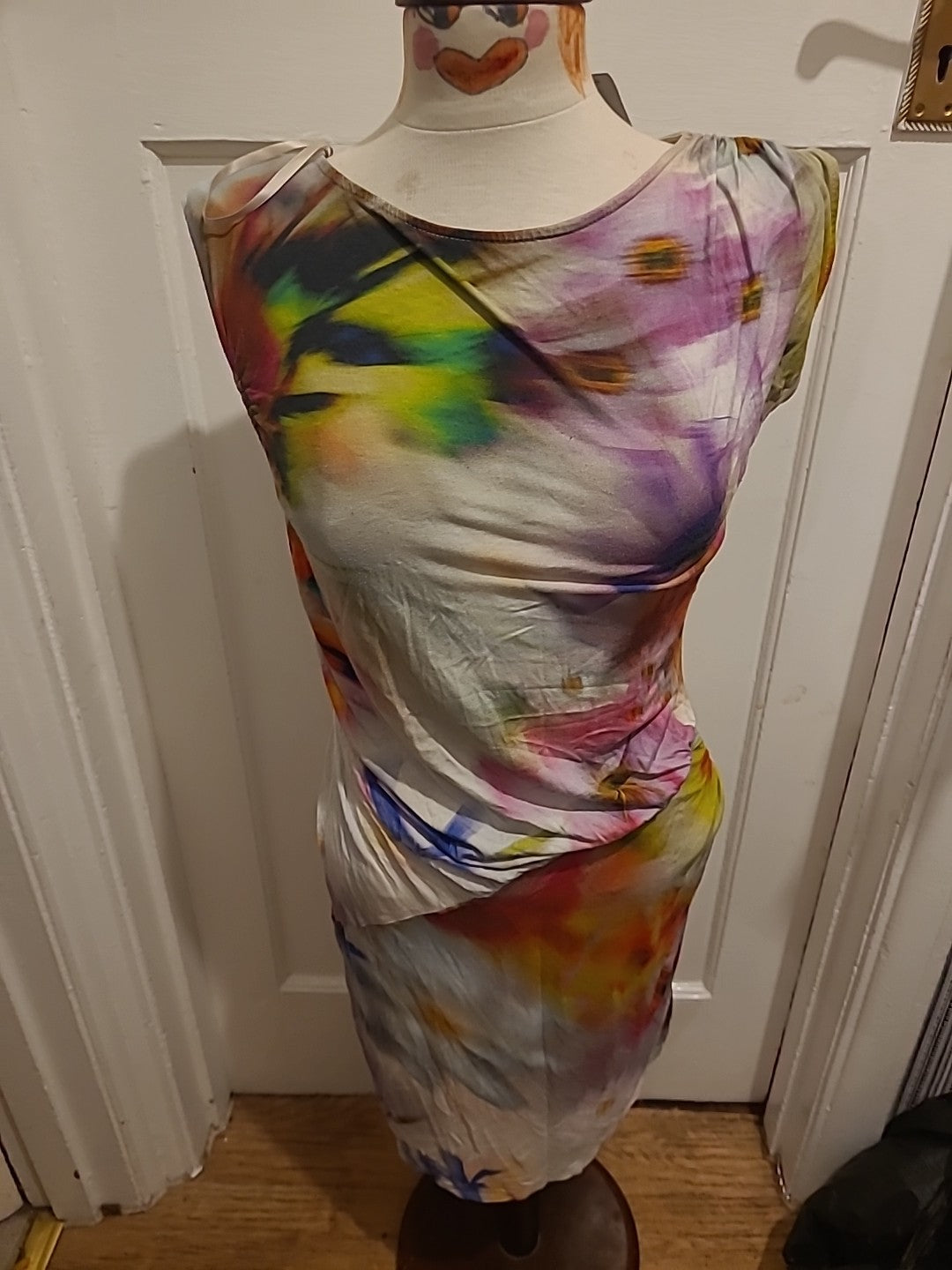 Ladies River Island Size 12 Multicoloured Padded Sleeveless Dress