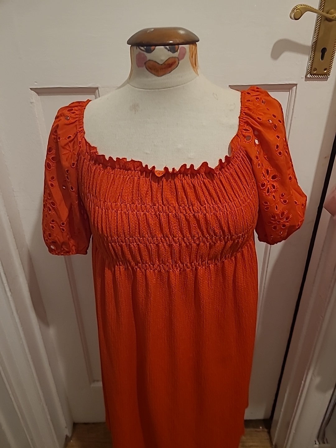 Ladies George Size 10 Orange Short Sleeved Dress