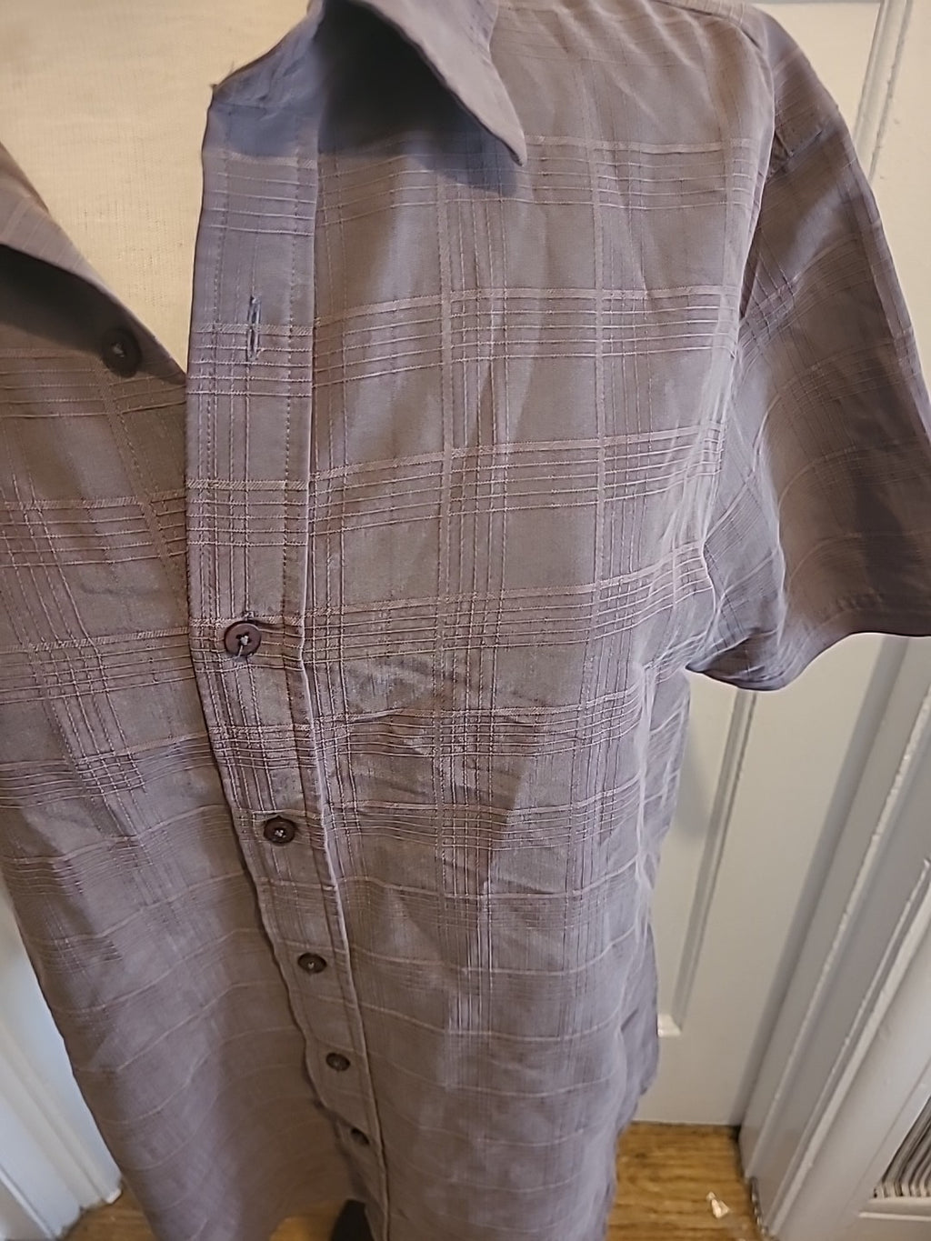 Mens Jeff Banks Size Large Brown Short Sleeve Shirt