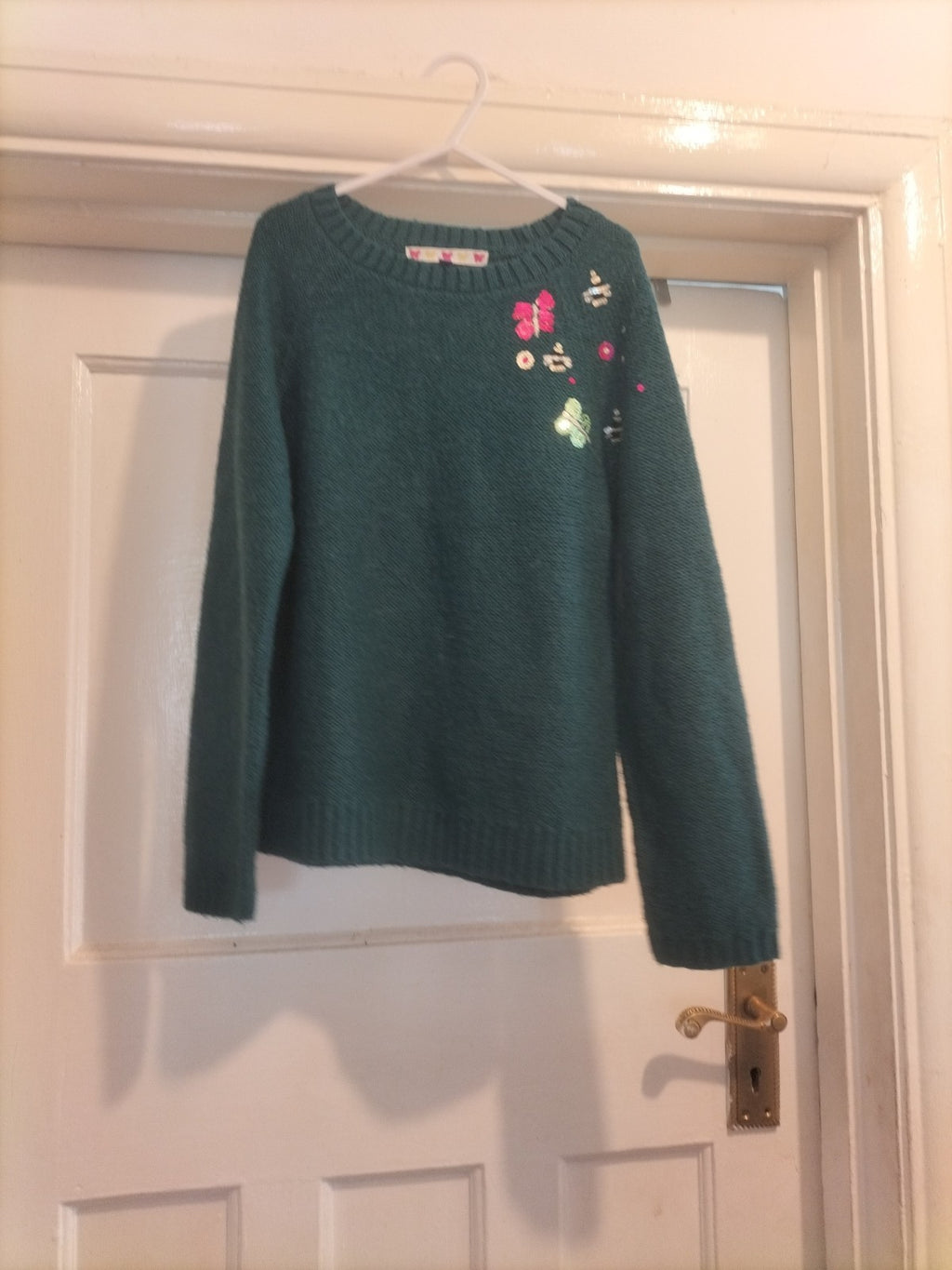 Girls John Lewis 9 Years Green Long Sleeved Pullover Jumper