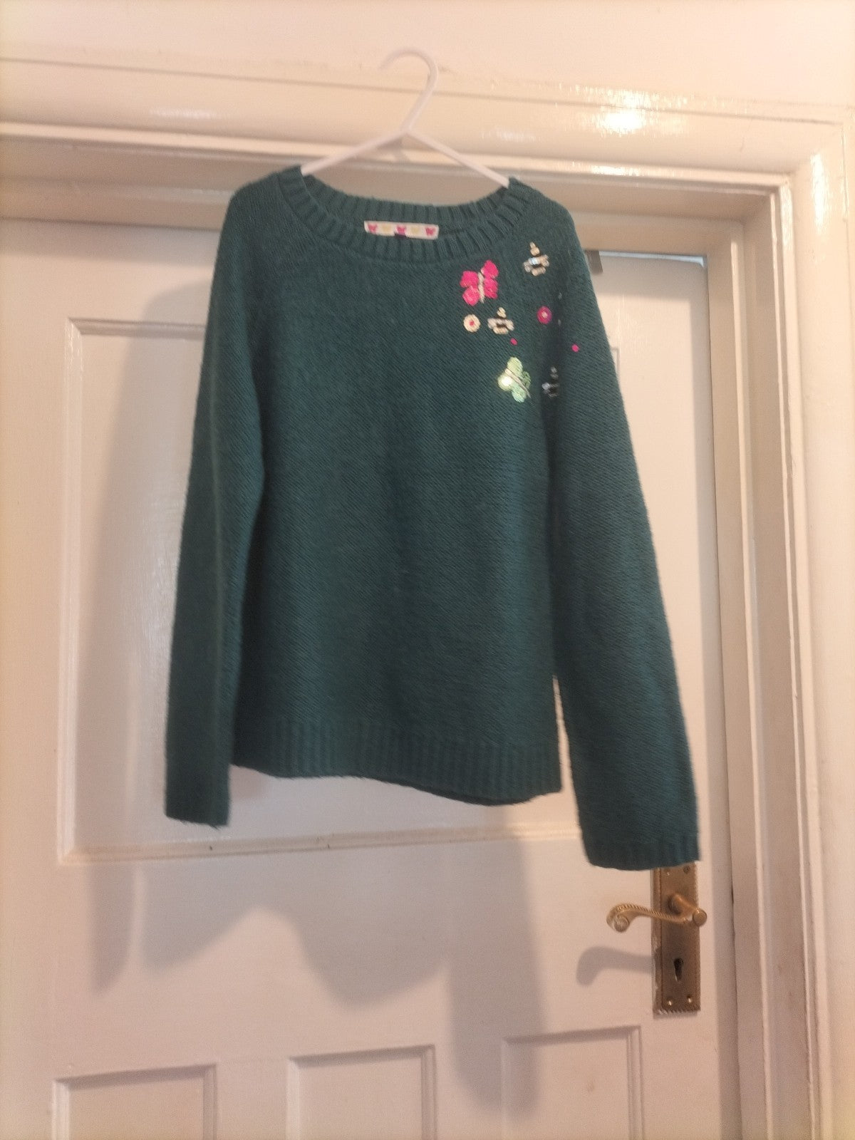 Girls John Lewis 9 Years Green Long Sleeved Pullover Jumper