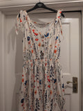 Shein Medium Flower Pattern Fit And Flare Knee Length Dress