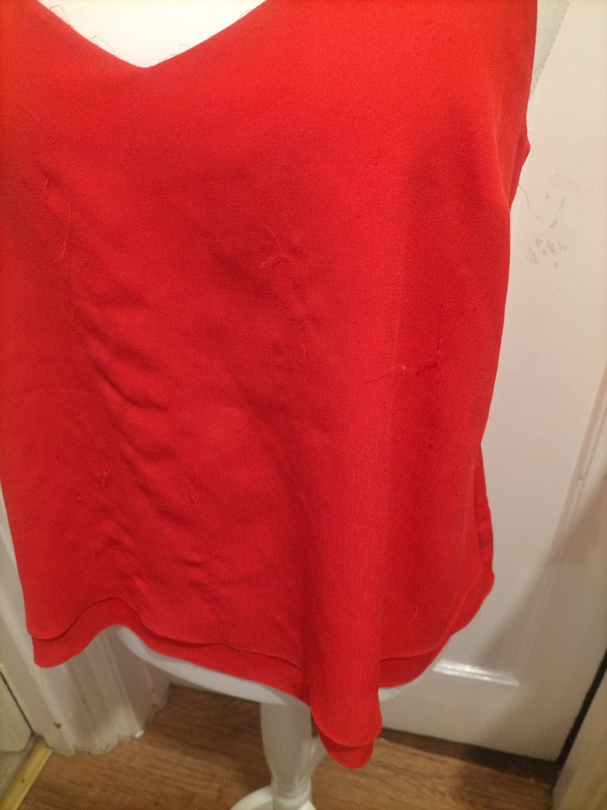 Ladies George Size 12 Coral Sleeveless Top(Fraying)
