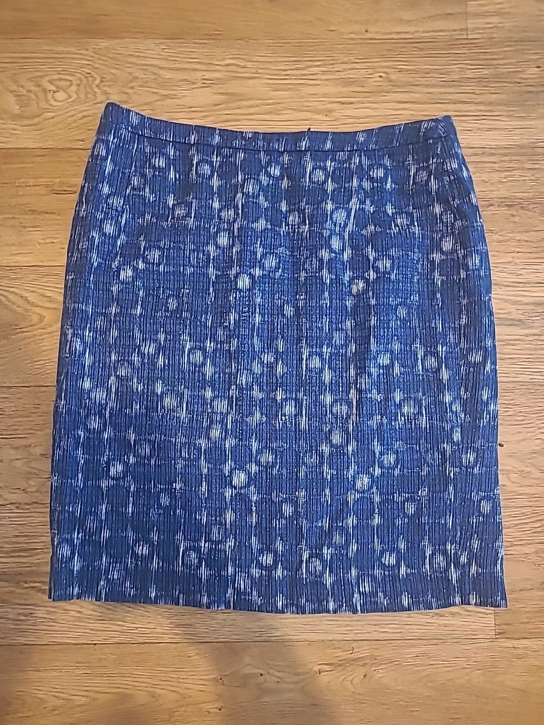 Ladies Jigsaw Size 8 Blue White Designed Lined Pencil Skirt