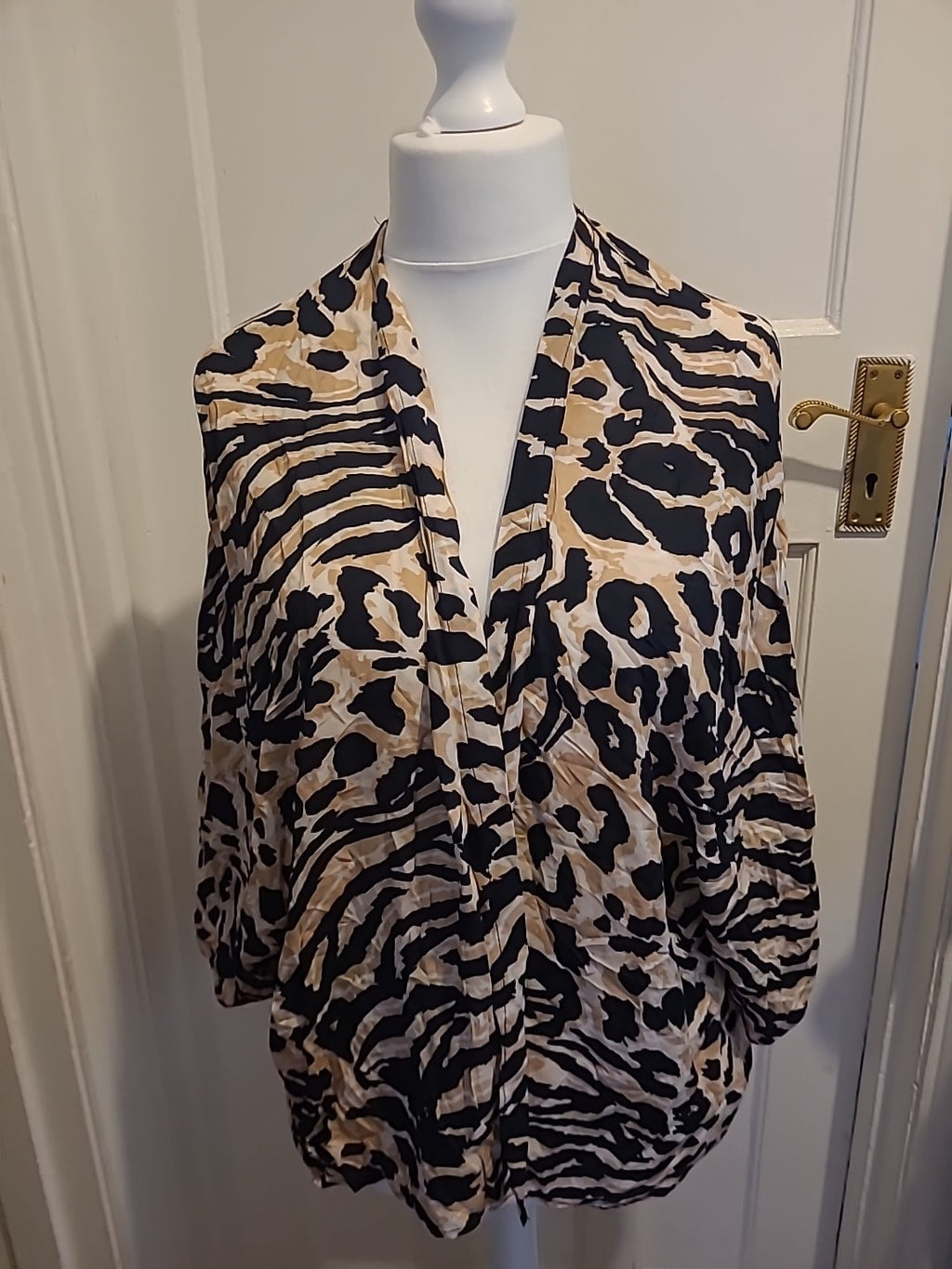Ladies Next Size M Animal Print Short Sleeved Polyester Cardy