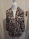 Ladies Next Size M Animal Print Short Sleeved Polyester Cardy