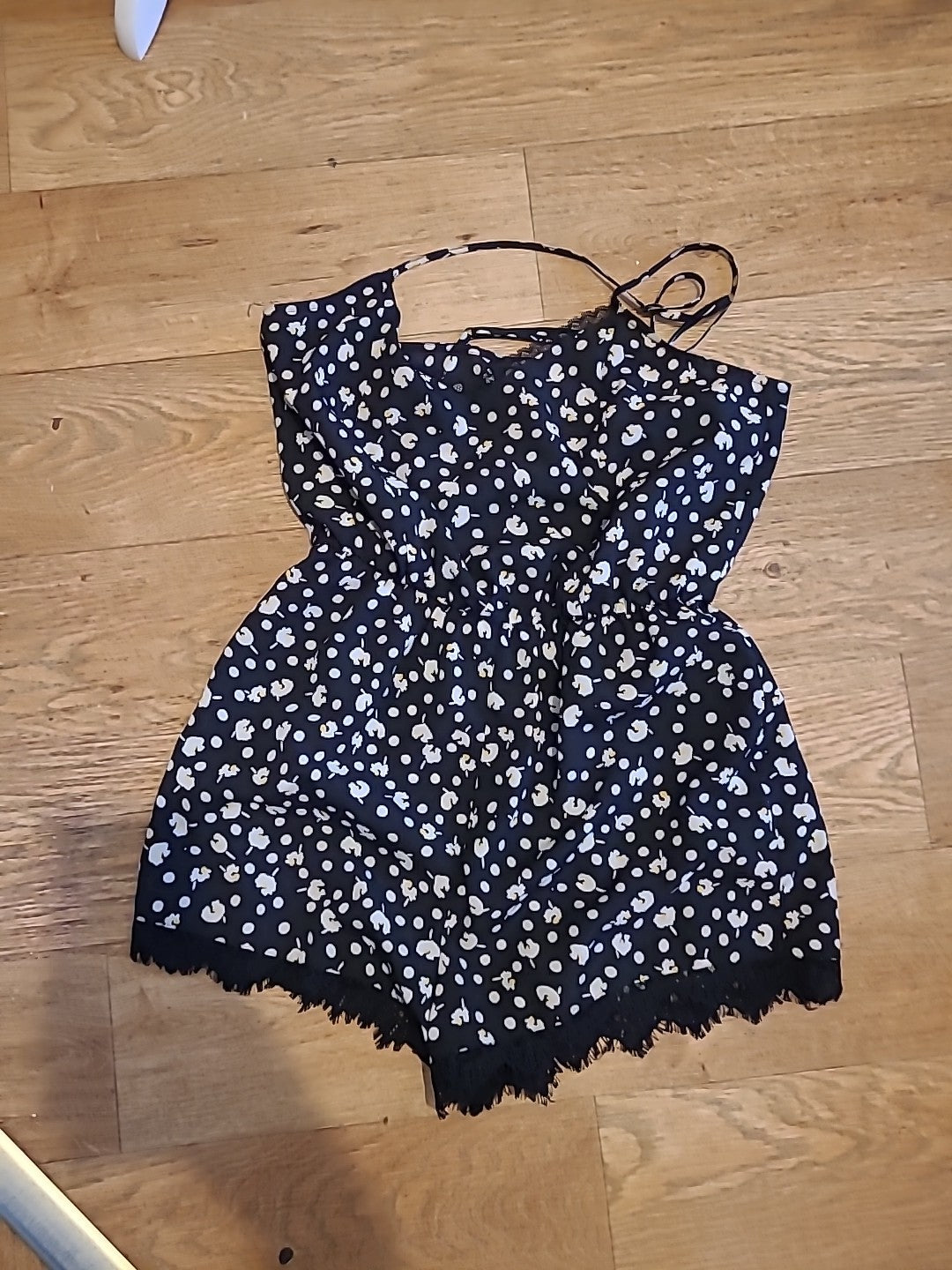 Ladies Cooperative Size Small Black And White Sleeveless Short Playsuit