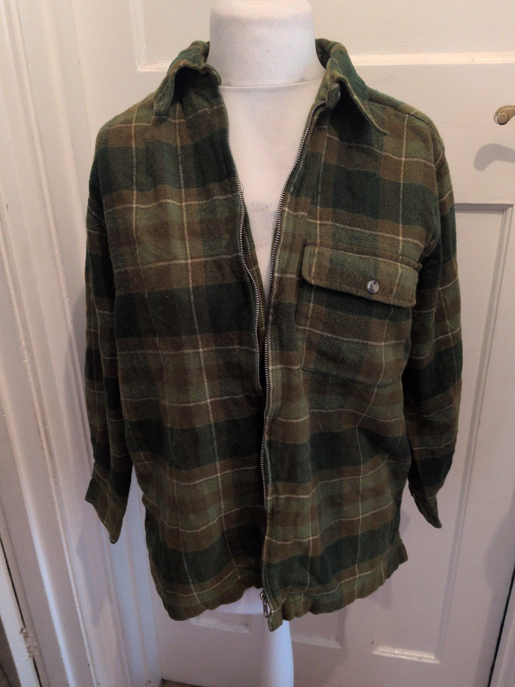 Casual Wear 12 Green Check Full Zip Jacket