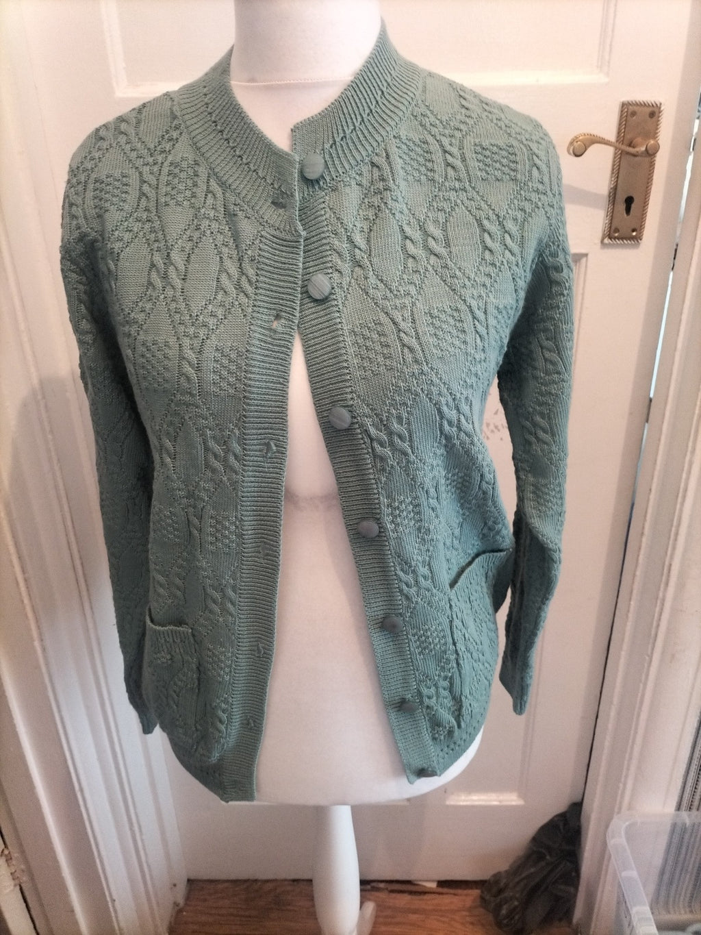 Beaumonde 18-20 Teal Knit Cardigan Buttoned