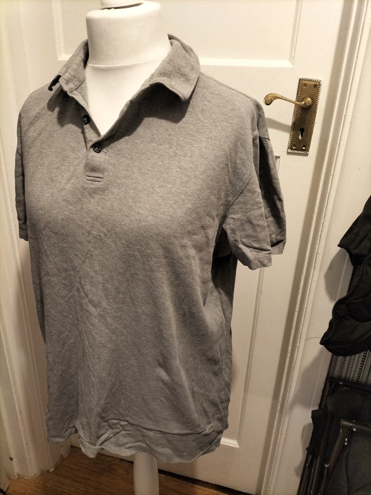Mens APT.9 Size XL Grey Polo Short Sleeved