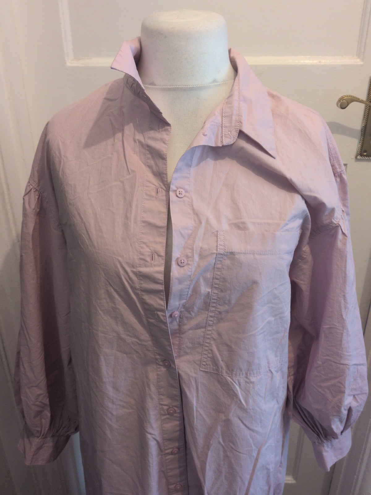 H&M Small Pale Purple Long Sleeve Shirt Dress