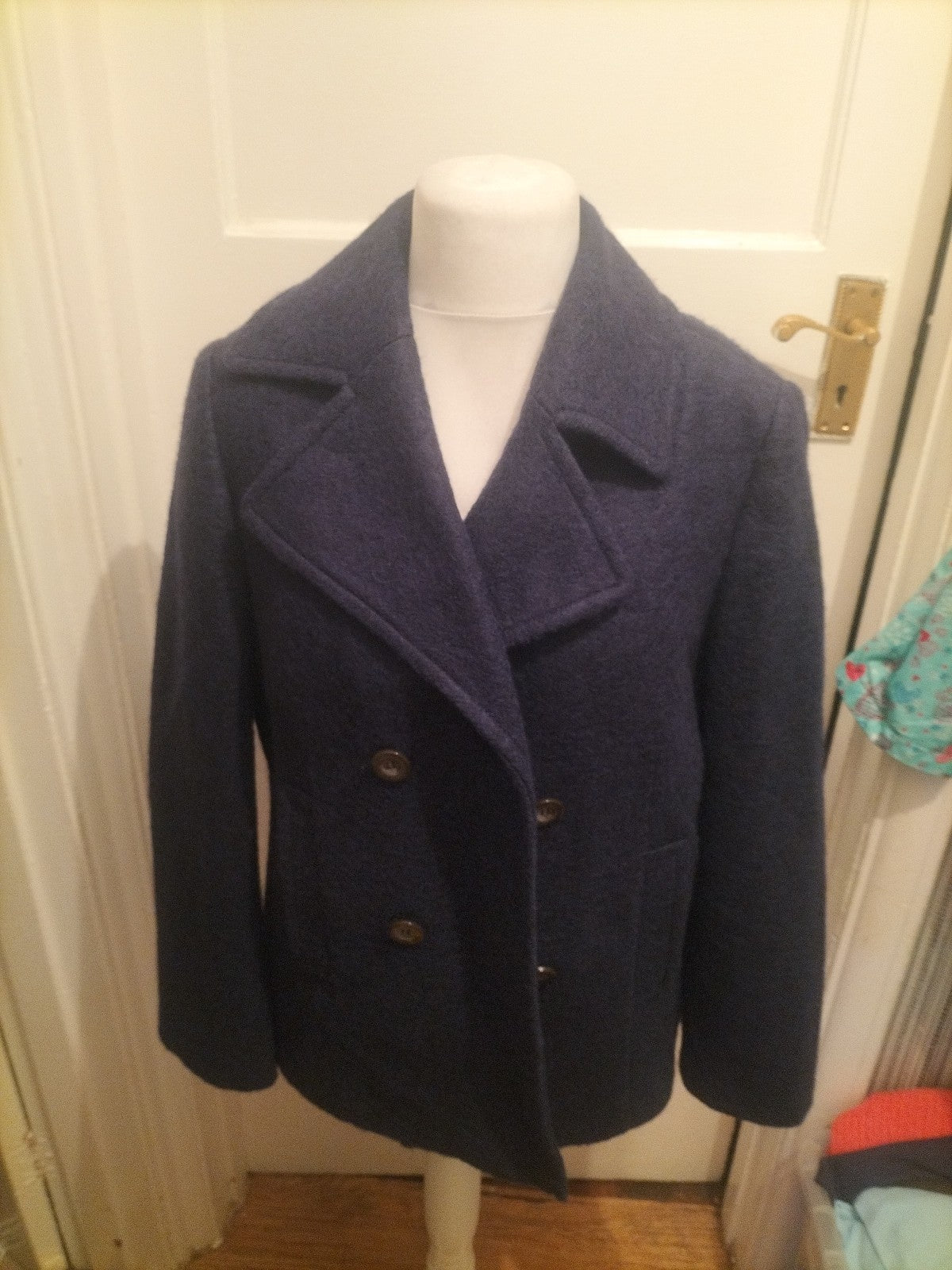 Isle 18 Dark Blue Navy Lined Jacket Padded