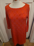 Ladies Principles Size 12 Orange Lined Short Sleeved Dress
