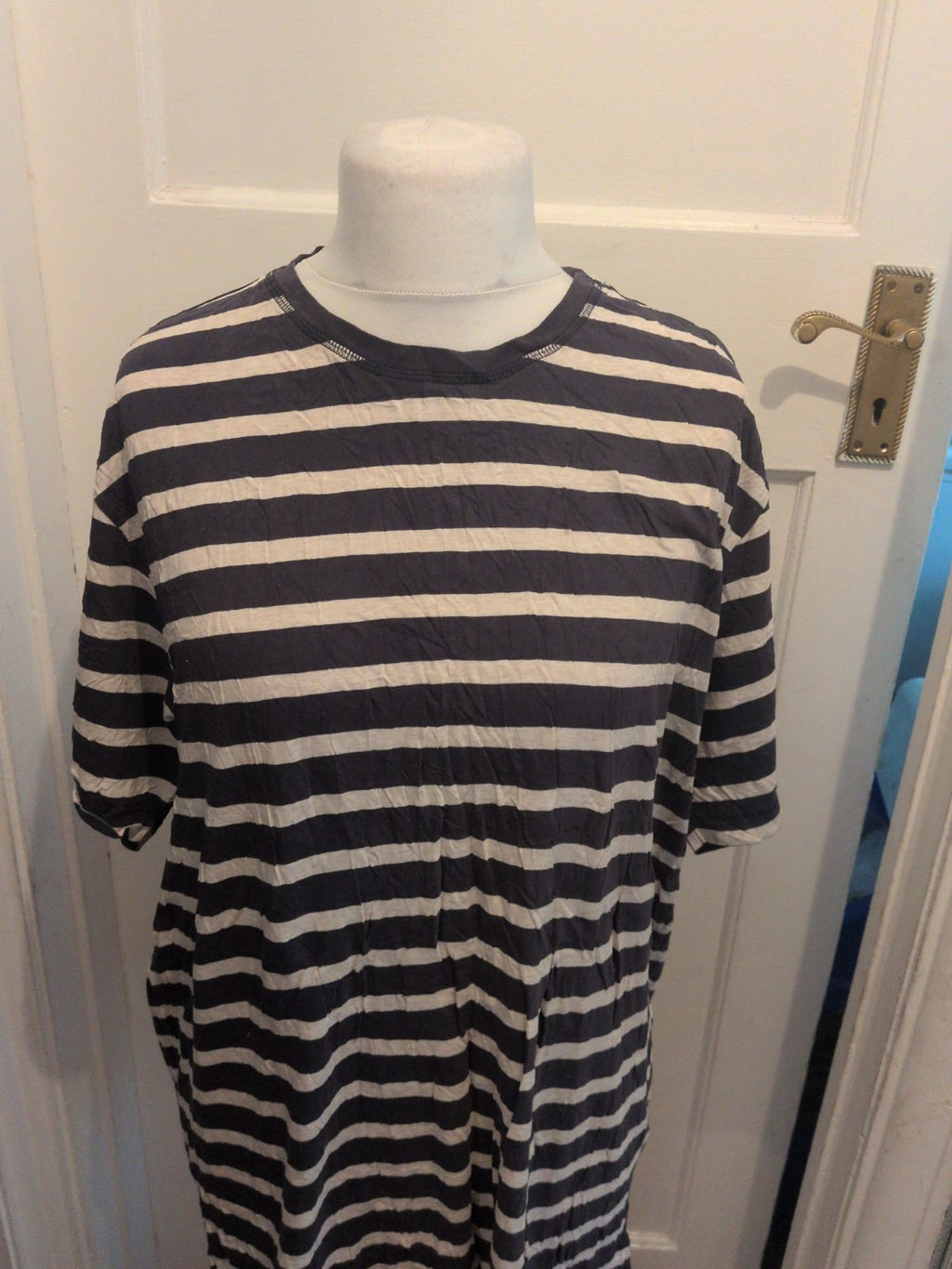 North Coast 2XL Navy Stripe Short Sleeve T-shirt