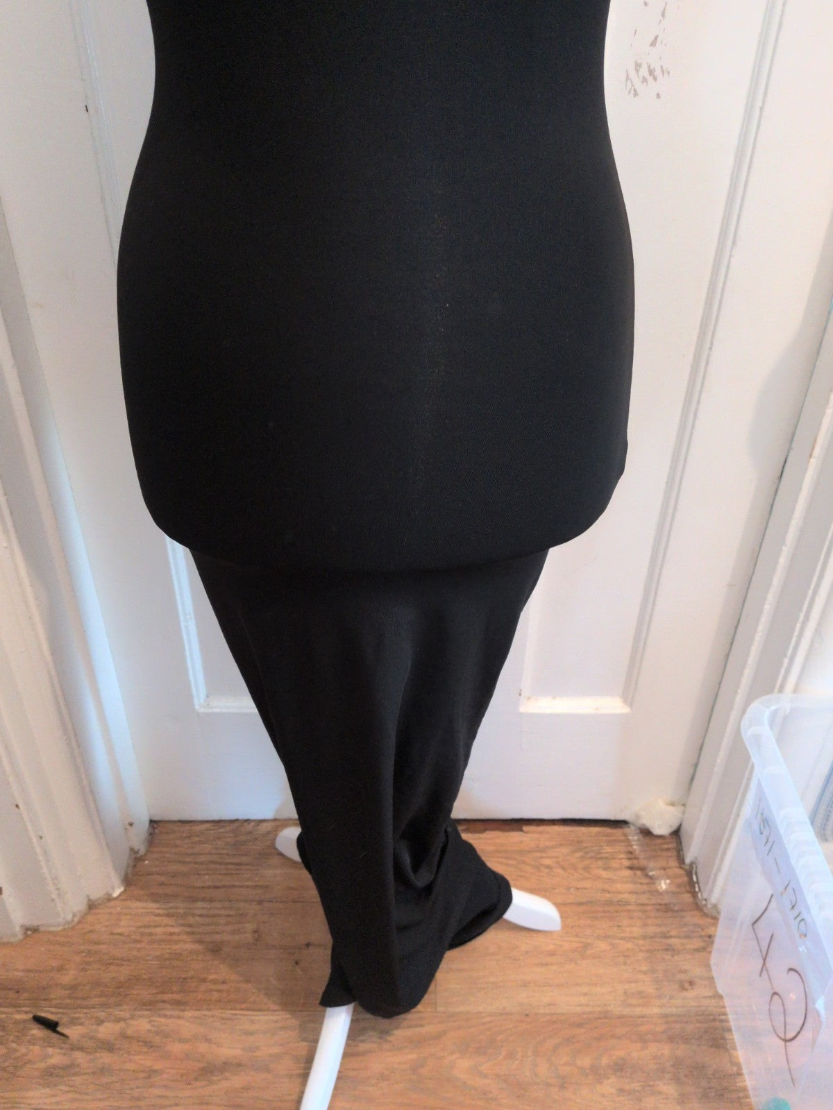 Small Black Long Length Sleeveless Dress Pencil