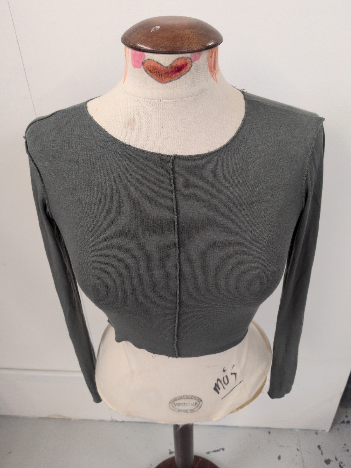 Zara Small Dark Green Long Sleeve Crop Top