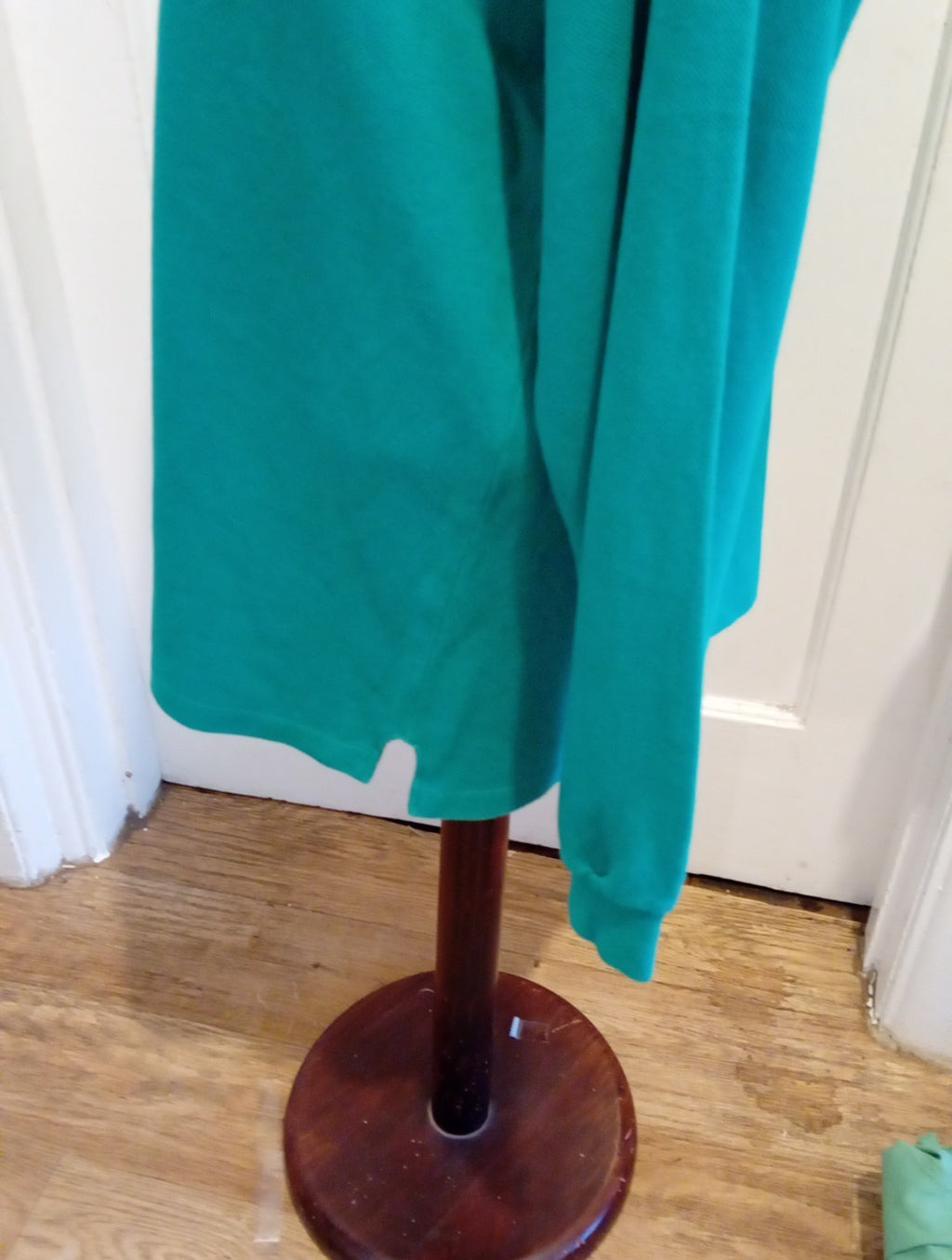 Mens St Michael Size Large Green Long Sleeved Polo