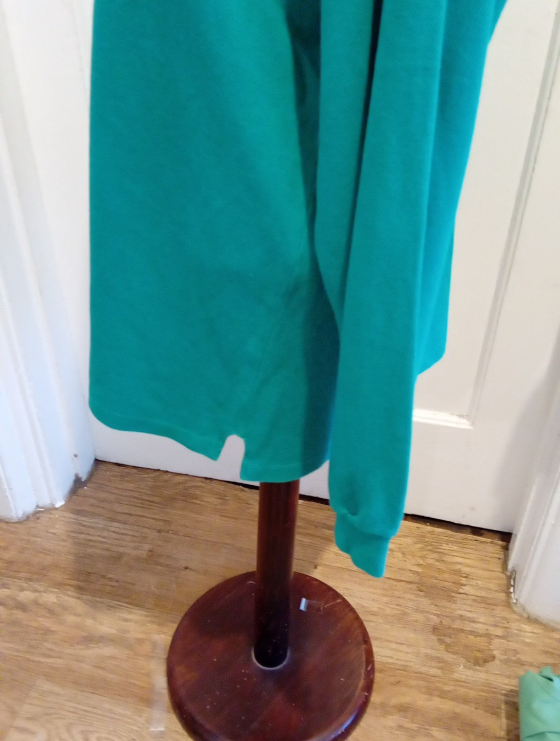 Mens St Michael Size Large Green Long Sleeved Polo