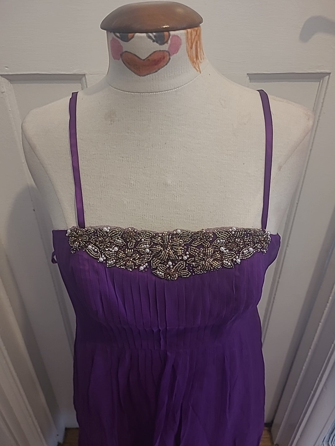 Ladies Monsoon Size 12 Purple Lined Sleeveless Dress