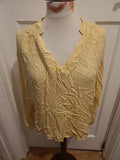 Ladies F&F Size 12 Yellow Pink Long Sleeved Blouse
